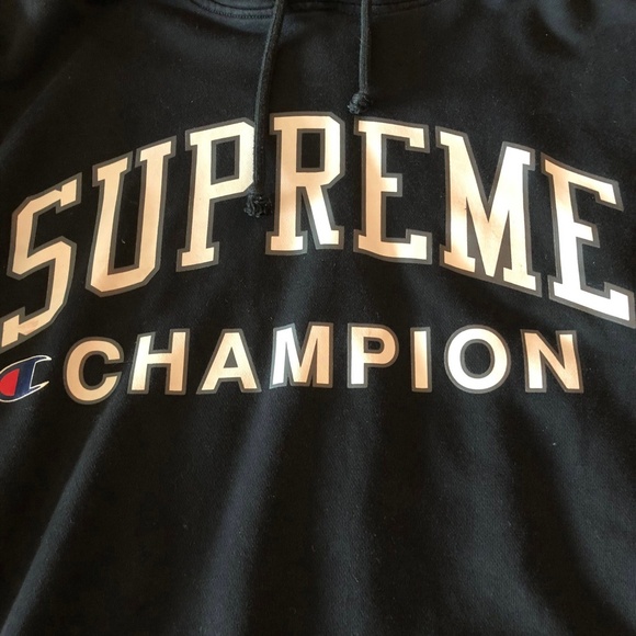 Supreme x Champion Limited Edition Black Hoody size L - Picture 2 of 6